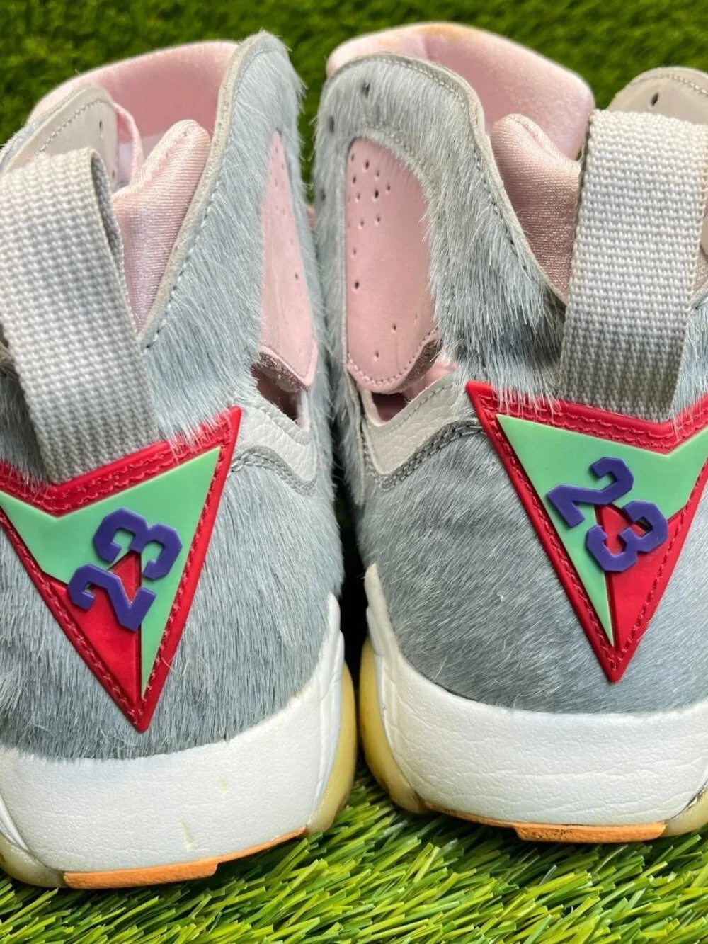 Nike Air Jordan 7 Retro Mens Size 9.5 Gray Pink White Basketball‎ Shoes Sneakers